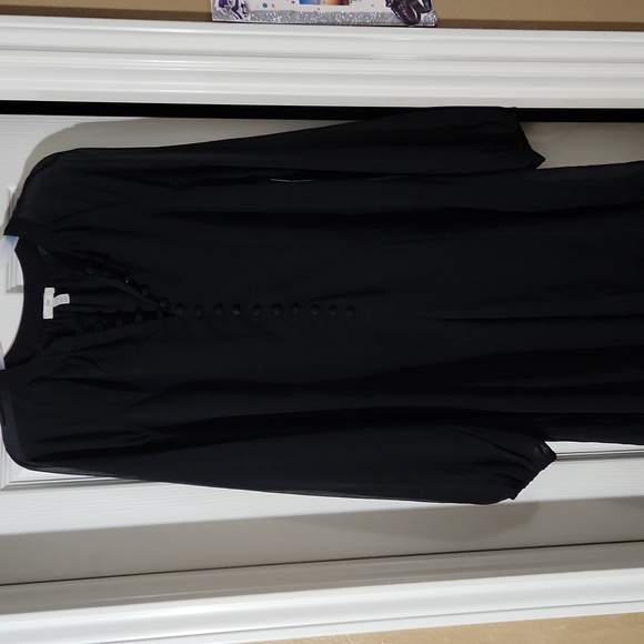 Black balloon sleeve dress - Picture 3 of 5